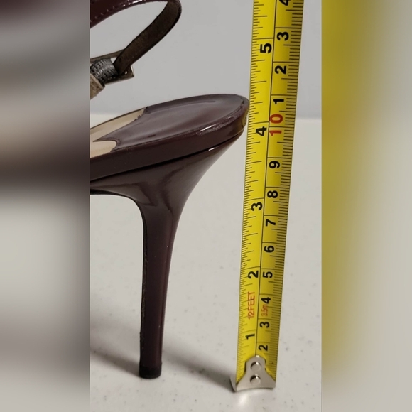 Jimmy Choo Heels Size 40 Brown Patent Leather Platform Slingback Pumps - Picture 16 of 16